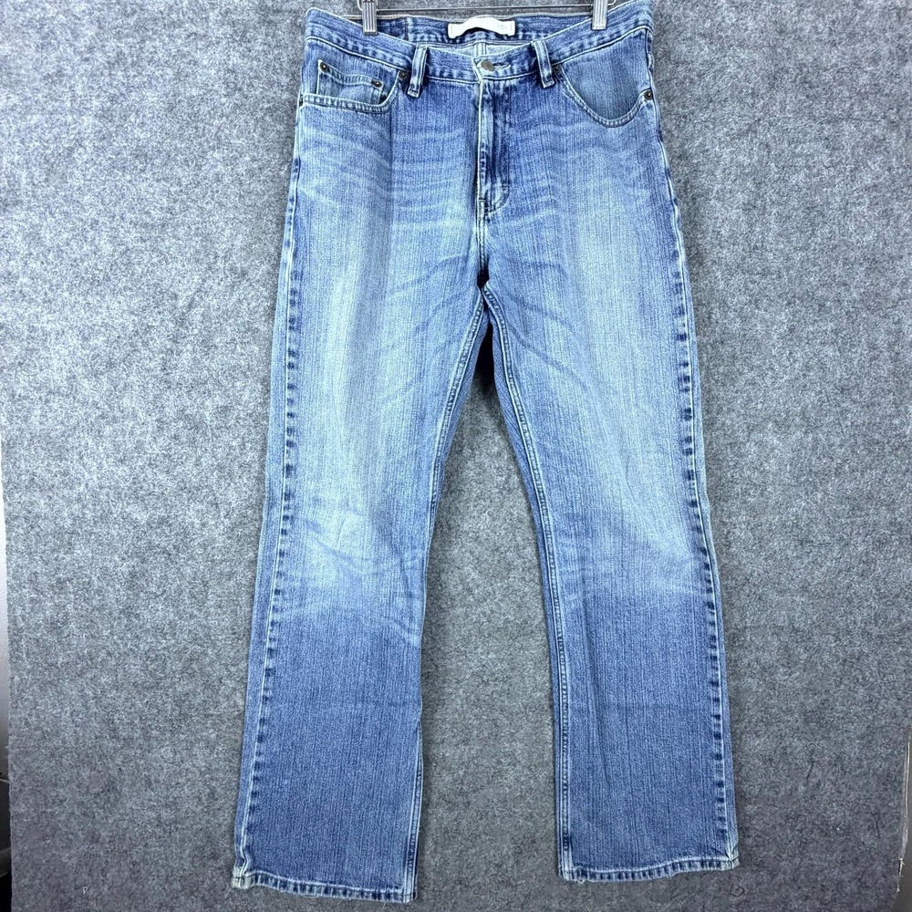 Express Precision Fit Quine Jeans Mens 33 Blue Denim Light Wash Straight Leg